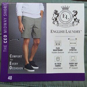 English Laundry CEO Midway Flex Stretch Shorts 9" Inseam Men's Size 40 Green